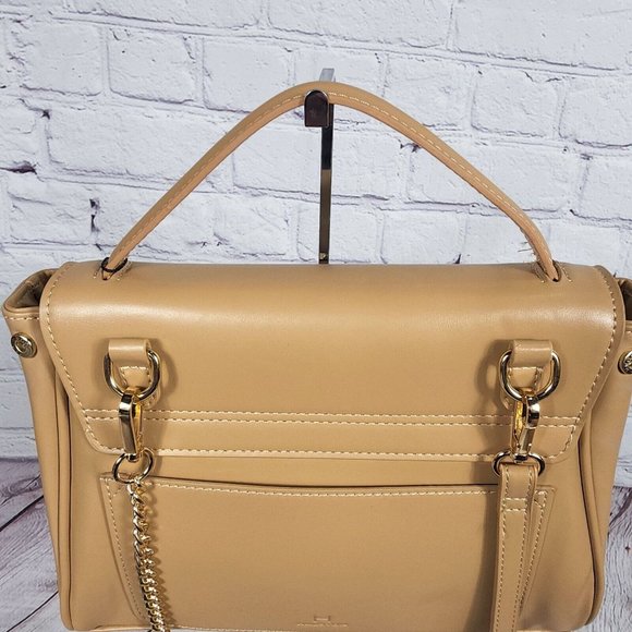 H Halston Women's Tan Crossbody Adjustable Strap Handbag - Picture 6 of 12